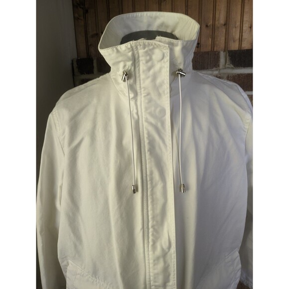 Women's 100% Cotton White Y2K Jacket Full Zip And Snaps Retro Sustainable 2X - Picture 2 of 13